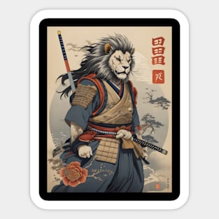 Samurai lion Sticker